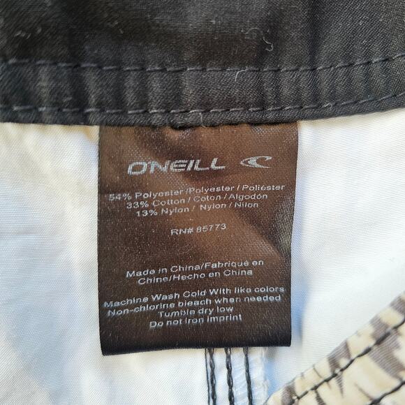 O'neill Surf Swim Shorts White and Black Shorts Size Medium Print - Picture 7 of 10